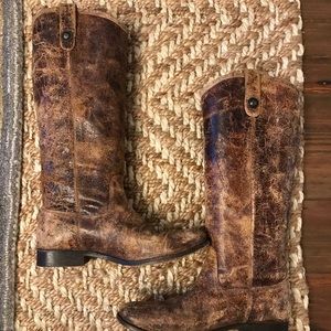 Crackle texture leather Frye Boots